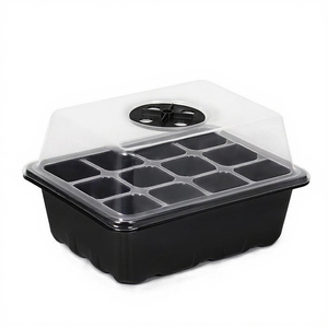 Adjustable Vented Seedling Starter Tray Kit with Clear Humidity Dome 12 Cell Mini <strong>Propagator</strong> for Seed Starting Nursery Trays - Product Image 2