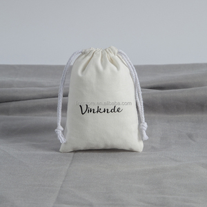 Factory Sale Eco-Friendly <b>White</b> Cotton Dust <b>Bag</b> 7*9 cm Drawstring Pouches for Earrings Cosmetic Jewelry Packaging with Rope - Product Image 2