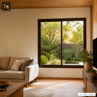 Ventana de Aluminio con Tono Madera de Fábrica JUNYAO, 2.0 mm, Cierre Multipunto, Resistente a la Intemperie, Aislamiento Térmico, CE NFRC AS2047, ODM, RAL Personalizado