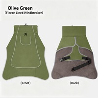 Veste d'aventure coupe-vent pour chien avec logo personnalisé, veste d'extérieur pour animaux de compagnie, vert armée, noir, imperméable, pour chiens de taille moyenne à grande