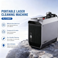 FL-C300Y 300W Machine de nettoyage laser à fibre pulsée portable, nettoyeur laser manuel pour l'élimination de la rouille, de la peinture et de l'huile sur le métal