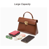 Sac fourre-tout en cuir pleine fleur avec poignée supérieure, style vintage, sac à bandoulière grande capacité, sac porté croisé