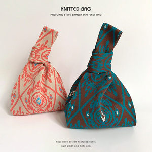 Bolso de mano de poliéster tejido estilo étnico versátil con patrón geométrico exquisito, ideal para viajes y recuerdos. - Product Image 2
