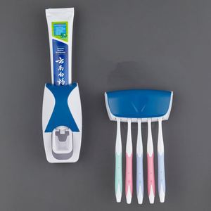 Nueva fábrica, venta al por mayor, accesorio de plástico automático, soporte para cepillo de dientes, dispensador de pasta de dientes montado en la pared, artículos de baño familiares - Product Image 2