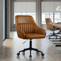 Fauteuil de bureau moderne 2025 au design contemporain, confortable, en cuir PU, dossier haut, inclinable, pivotant, réglable en hauteur