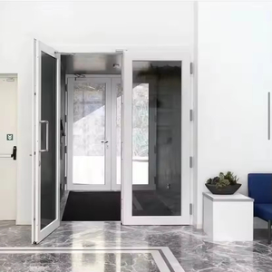 Puerta de vidrio abatible de diseño americano UPVC, fábrica insonorizada y Marco de acordeón de <span class=keywords><strong>PVC</strong></span> para dormitorios exteriores y escuelas - Product Image 4