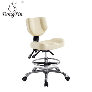 Silla de Peluquería 9942 de Cuero Giratoria con Altura Ajustable, Taburete de Barbería para Oficina - Product Image 3
