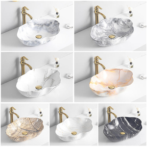 Lavabo Integrado de Cerámica Sinterizada de Lujo Moderno, Redondo/Ovalado, para Instalar Sobre Encimera, para Proyectos de Hoteles y Villas - Product Image 5