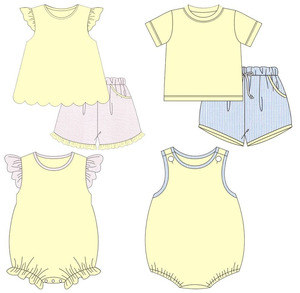 Set di Abbigliamento Estivo per Bambine con Maniche a Sbuffo e Pois, Completo Coordinato per Sorelle in Due Pezzi con Pantaloncini a Balze - Product Image 3