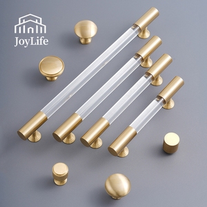 Goldenwarm 20Pack Gold Knobs For Dresser Kitchen Cabinet Knobs Brushed Brass Drawer Knob Furniture Door Knobs - LS201GD Single Hole Handles Brushed Gold T Bar Knobs Stainless Steel