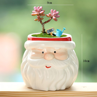 MSH Nouvelle jardinière à succulentes mignonne Père Noël, décoration de Noël pour la maison