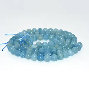 Wholesale 8mm Natural A Grade Blue Calcite Loose Gemstone Beads For DIY Jewelry