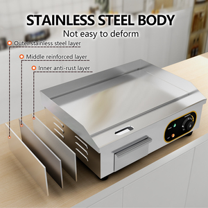 <span class=keywords><strong>Meilleure</strong></span> Vente Plaque de Cuisson Électrique Commerciale en Acier Inoxydable 201, 50-300 Degrés, pour Usage Domestique, Fêtes en Extérieur, Hôtels et Usage Commercial - Product Image 3