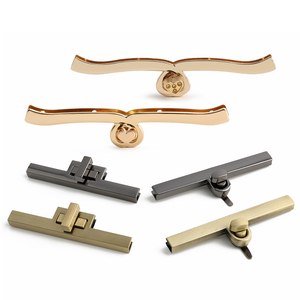 Cierres Metálicos Dorados Largos para Bolsos, Decoración para Bolsos Cruzados, Cierres Rectangulares Giratorios, Cierres para Bolsos al por Mayor - Product Image 2