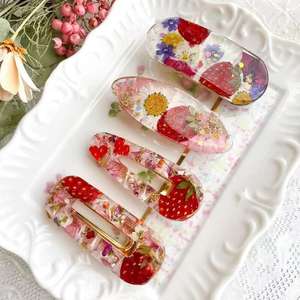 Pince à <span class=keywords><strong>cheveux</strong></span> fleur sèche fraise pour femmes filles vraie fleur épingle à <span class=keywords><strong>cheveux</strong></span> coiffure en relief épingle à <span class=keywords><strong>cheveux</strong></span> - Product Image 1