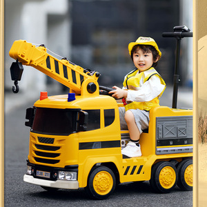 Camion grue de construction électrique pour enfants avec télécommande pour jeux en plein air - Product Image 1