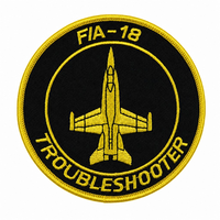 Patch brodé 3D personnalisé en sergé, motif aviateur pilote de chasseur F-18, thermocollant pour chapeaux, sacs et vestes