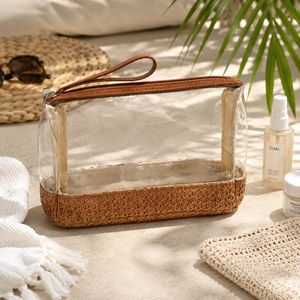 Wholesale <b>Transparent</b> PVC Jute <b>Makeup</b> <b>Bag</b> Custom Logo Travel Cosmetic Organizer Pouch with Zipper Factory Direct Supply - Product Image 4