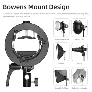 Support de fixation <span class=keywords><strong>Godox</strong></span> S2 type S avec monture Bowens pour flashs AD200, AD400PRO, V1, <span class=keywords><strong>V860II</strong></span>, snoot et boîte à lumière - Product Image 3