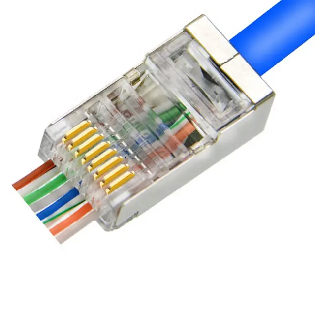 موصل 8p8c rj45 cat6 ftp بتوصيل محمي لكابل الشبكة