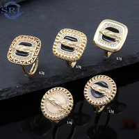 Virgen De Guadalupe Ring 18K Vergoldet, Schwarzes Emaille-Rhombus-Breitband Religiöser Schmuck für Frauen