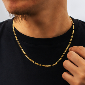 Wholesale Fashion Jewelry 3mm 18K Gold Plated Link Stainless Steel Figaro Rope Cuban <b>Chain</b> Women Necklace Mens <b>Chains</b> - Product Image 2