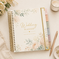 Carnet de planification de mariage personnalisé A5, couverture rigide, spirale, organisateur hebdomadaire et mensuel, journal d'impression pour la planification d'événements, vente en gros