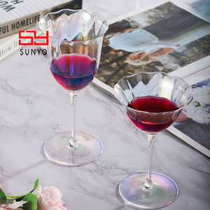 Ensemble de verres à vin en cristal haut de gamme SUNYO, couleur dégradée, verres à fleurs et verres à vin rouge, élégants pour le vin, les coupes à champagne - Product Image 4