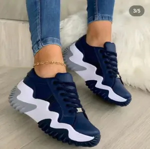 2023 moda mujer Low-top Casual plataforma dentada papá zapatillas caminar estilo zapatos