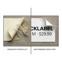 Étiquettes autocollantes amovibles pour codes-barres, prédécoupées, pour le commerce de détail de vêtements et les retours e-commerce, sans résidus, étiquettes personnalisées