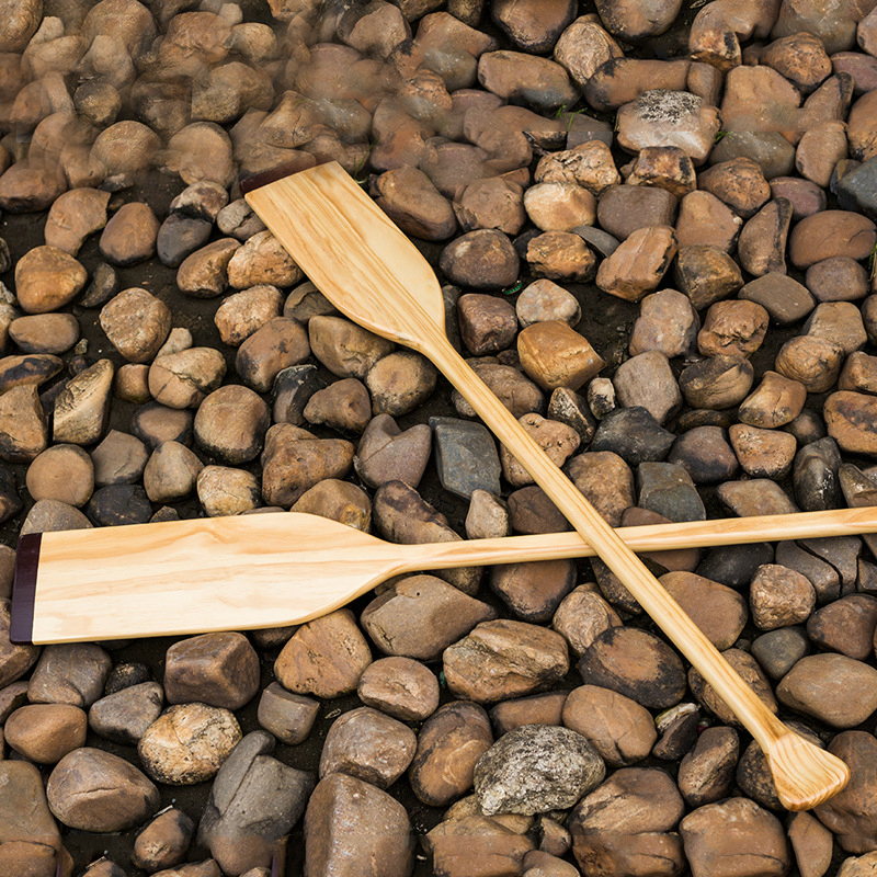 Natural Finish Wood Oar With Comfort Grip - Multi-Ply Laminated Pine Construction