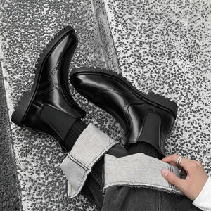 Botas de hombre New British Gentleman Tallado Business Casual Blok Black <span class=keywords><strong>Chelsea</strong></span> Boots - Product Image 3