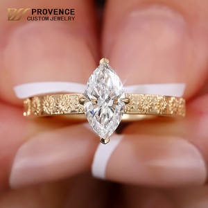 Provence fine jewelry 18K Solid Gold <b>ring</b> 1carat VVS1 D Marquise Cut lab diamond <b>ring</b> Original women wedding engagement <b>ring</b> - Product Image 1