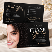 Cartes de remerciement personnalisées pour commande, impression offset en gros, pour paquets de perruques