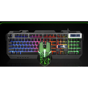 Leadike 828 Metal Backlit Gaming Keyboard Mouse <b>USB</b> Wired RGB 104 <b>Keys</b> Combo For CF LOL - Product Image 2
