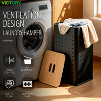 Panier à linge moderne et minimaliste pour vêtements sales, avec couvercle, idéal pour l'organisation de la buanderie à la maison ou à l'hôtel, pour le rangement dans la salle de bain