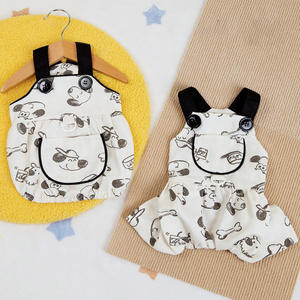 Costume de couple pour animaux de compagnie, pantalon à deux pattes, jupe, design avec poche arrière, boucle de laisse à cordon, sangle d'épaule - Product Image 1