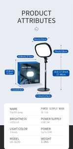 Panneau souple 12W hauteur réglable support de Table, lumière Led Streaming lumières tendance <span class=keywords><strong>Tik</strong></span> <span class=keywords><strong>Tok</strong></span> pour jeu <span class=keywords><strong>Youtube</strong></span> - Product Image 4