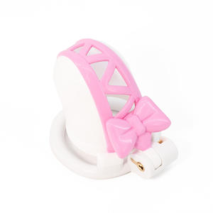 Pink Bow Decoration Dual-color Design Purity Lock <b>Male</b> <b>Chastity</b> Device - Product Image 4