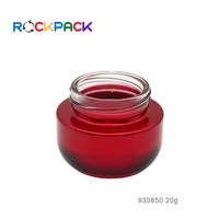 Pot vide rond rouge de 20g pour crème cosmétique avec couvercle à vis pour soins de la peau