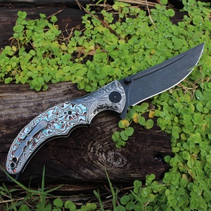 Chất lượng cao G10 xử lý gấp dao lớp phủ màu đen lưỡi ngoài trời EDC cắm trại sinh tồn chiến thuật Dao Bỏ Túi - Product Image 2