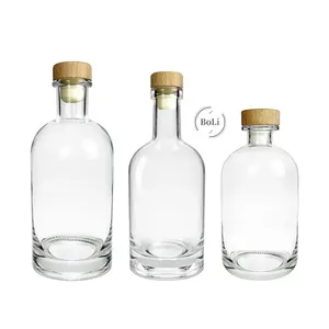 Herstellung kundenspezifische Whiskey-Likeur-Flasche 250 ml 500 ml 750 ml 1000 ml Mezcal-Likeur-Flasche Wodka Spirituosen Glasflaschen