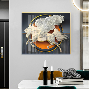 Lukisan porselen kristal Modern seni Nordik lukisan hewan gambar Poster seni gaya kuda untuk dekorasi dinding ruang tamu - Product Image 2