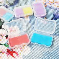 Colle adhésive en gel de silicone multicolore réutilisable pour peinture diamant, avec boîte de rangement, pour outils d'artisanat artistique diamant 5D DIY