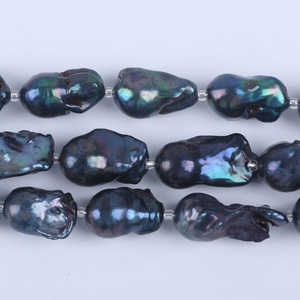 Perles de culture d'eau douce baroques naturelles en gros, 18 cm, 14-18 mm, pour bracelet DIY, teintes noir, blanc, rose, options de couleurs, perles en vrac de 5-6 mm - Product Image 3