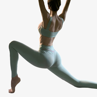 Ensemble 2 pièces de soutien-gorge de yoga et leggings grande taille à blocs de couleur, tenue de sport respirante en polyester/nylon pour femme