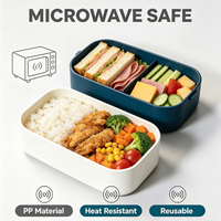 Boîte à lunch bento 3 étages pour enfants avec couvercle transparent et fourchette-cuillère, boîte en PP compatible micro-ondes pour étudiants et repas en extérieur