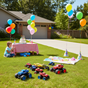 Camiseta de manga larga a juego para la familia Papa Retro Monster Truck, talla para el día de cumpleaños - Product Image 3