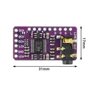 Modul Dekoder DAC I2S PCM5102A GY-PCM5102, Modul Pemutar I2S untuk Raspberry <span class=keywords><strong>Pi</strong></span>, Format PHAT, Papan Audio Digital PCM5102 - Product Image 5