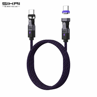 Câble tressé magnétique USB-C vers USB-C SIKAI 240W 5A PD 3.1 avec puce E-Marker pour voiture/bureau/jeux/ordinateur portable/téléphone/banque d'alimentation – Vente en gros